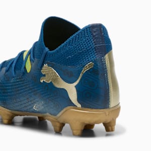 PUMA x NEYMAR JR 7 MATCH "BNA" Firm Ground/Artificial Ground Big Kids' Soccer Cleats, Sailing Blue-Marine Blue-Pelé Yellow-Grassy Green-Gold, extralarge